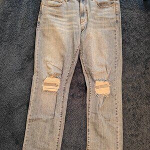 Men's Arizona baggy torn ripped knee blue jeans size 32x30